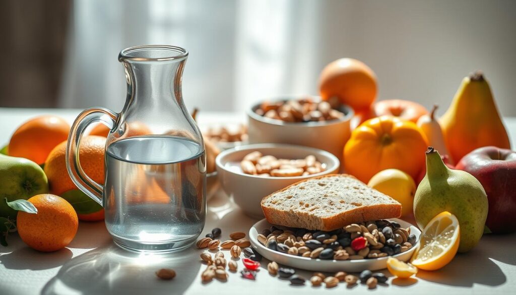 Getränke und Nahrungsmittel Fasten